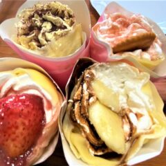 「グランマのクレープ」と「yonのシフォンケーキ」