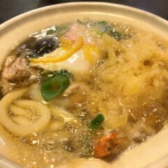 市兵衛の「えび天入りなべ焼きうどん」！