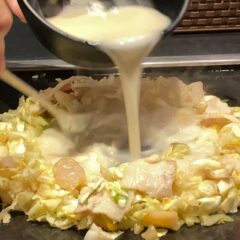 初めてのもんじゃ焼き！「ここやねん」