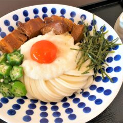 新登場！９月限定「栗豚角煮のとろ玉ぶっかけうどん」