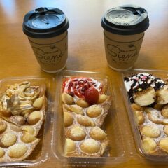 「滋賀県の和紅茶」と「バブルワッフル」