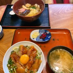 のっぺいうどん＆びわます丼！長浜の郷土料理「ぶぶあん」