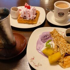 しっとりモチモチ！ダッチクレープ紫いも「ビリオン珈琲」