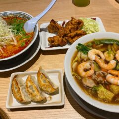 丸源ラーメンの期間限定「海老五目そば」＆「みかんパフェ」