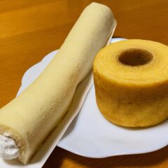 「大きいバウムクーヘン」＆「ながあーーーいロールケーキ」