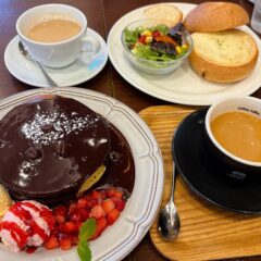 珈琲館の冬のご褒美！「とろける濃厚チョコレートホットケーキ」